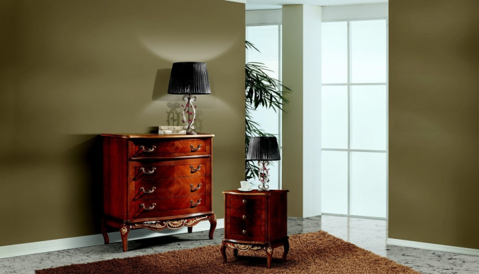 Luxus italienesch Miwwelen Grouss Kommode Schaf mat 4 Tirange Holz Brong