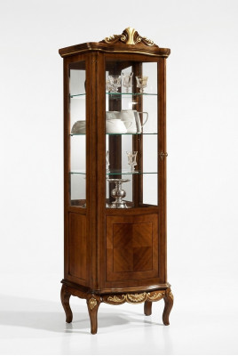 Klassesch Miwwelen Holz Braun Vitrine Schick Luxus Vitrineschaf Italienesch Miwwelen