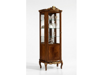 Klassesch Miwwelen Holz Braun Vitrine Schick Luxus Vitrineschaf Italienesch Miwwelen