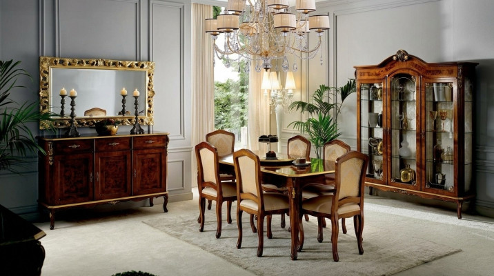 Komplett Set Iessdësch 6 Still Iesszëmmer Garnitur Iess Grupp Dësch Miwwelen 7stéck