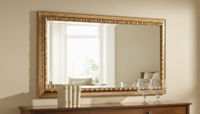 Gold Spigel Design Luxus XXL Wandspigel Holz Kader Barock Stil Italien Nei