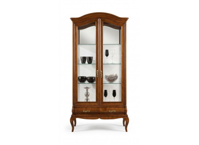 Klassesch Miwwelen Holz Brong Vitrin Chic Vitrineschaf Italienesch Miwwelen