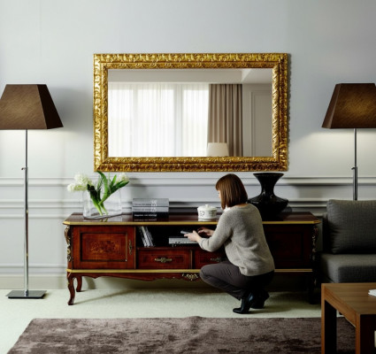 Luxus 2tlg Set Sideboard Lowboard rtv Spigel Italienesch Holz Miwwel Holzmöbel