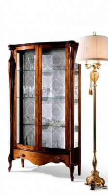 Luxuriéis Italienesch Miwwelen Klassesch Miwwelen Holz Braun Vitrin Schick Vitrinenschaf