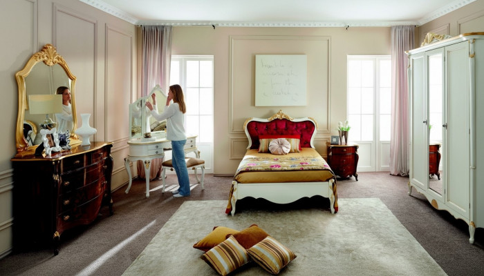 Italienesch Miwwelen Luxus Bett Swarovski Kristaller Barock Better Rummen