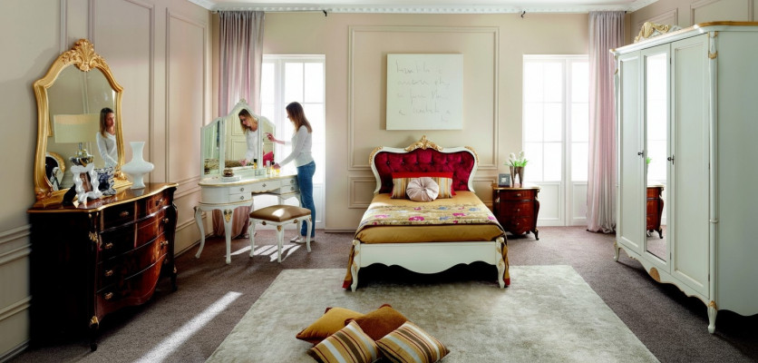 Italienesch Miwwelen Design Luxus Bett Duebelbett Stil Barock Better Klassesch