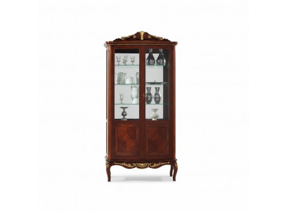 Luxuriéis Design Miwwelen Italienesche Miwwelen Grouss Holz Brong Vitrin Luxus Vitrineschaf