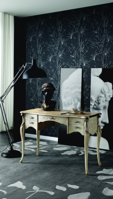 Luxus Schreifdësch Konsolen Luxus Dësch Büro Miwwelen Barock Gold Echt Holz