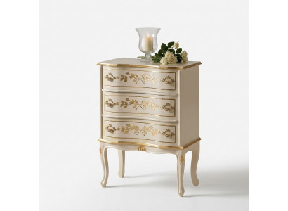 Designer italienescht Holzmiwwel, héije Schaf, Kommoden, Schranken, wäiss.