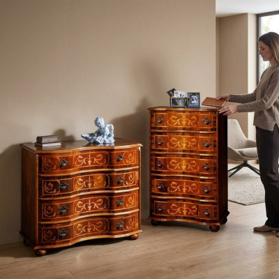 Italienesch Holzmöbel Design Luxus Kommode Schaf 4 Tiräng Braun
