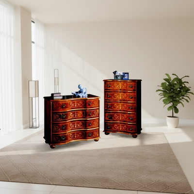 Italienesch Holzmöbel Design Luxus Kommode Schaf 4 Tiräng Braun