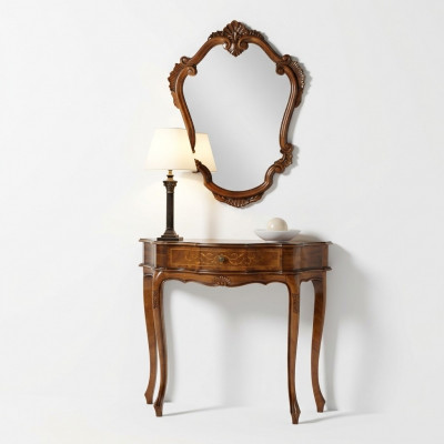 Moublen Stil Barock Konsolendësch Spigel Holz Italienesch Dëscher Konsolen 2tlg.