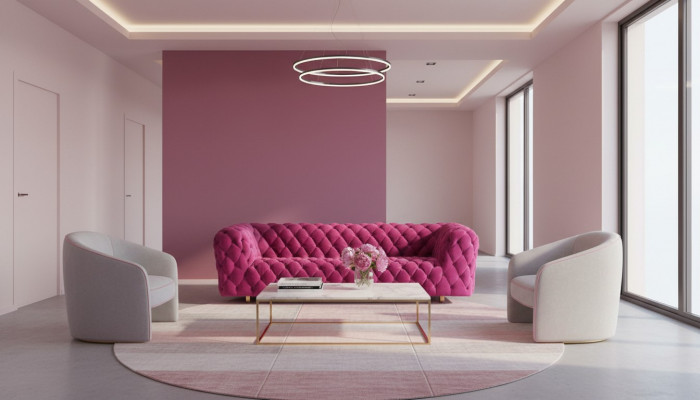 Rosa XXL Grouss Canapé Chesterfield Sofa Polster Stoff Canapéen Véiersëtzer 250cm nei