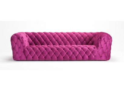 Rosa XXL Grouss Canapé Chesterfield Sofa Polster Stoff Canapéen Véiersëtzer 250cm nei