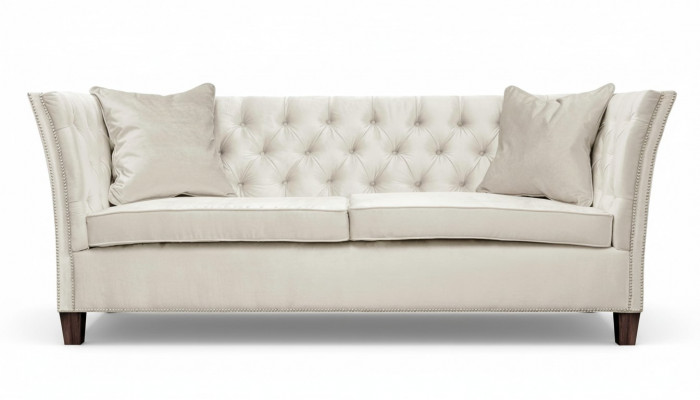 Béige Chesterfield Drësësser Polstersofa Miwwelen Hotel Praxis Wunnzëmmer