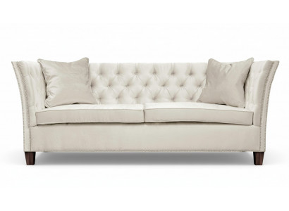 Béige Chesterfield Drësësser Polstersofa Miwwelen Hotel Praxis Wunnzëmmer