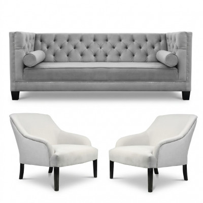 Gréng Chesterfield Sesselen Wäiss XXL Grousst Textil Stoff Couchen Kreativ Miwwelen Nei