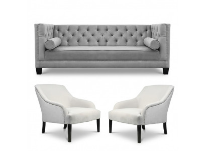 Gréng Chesterfield Sesselen Wäiss XXL Grousst Textil Stoff Couchen Kreativ Miwwelen Nei