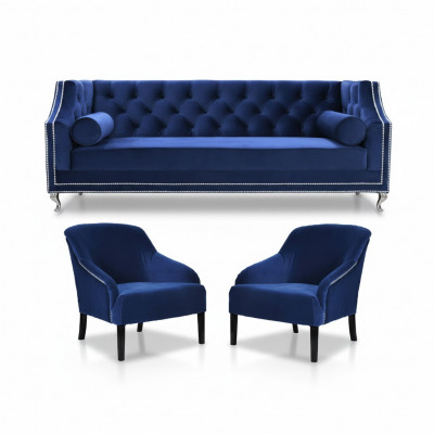 Blo Chesterfield Still Blo xxl Textilstoff Couche Grupp Miwwelen Garnitur