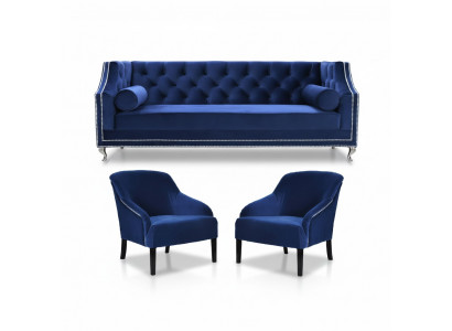Blo Chesterfield Still Blo xxl Textilstoff Couche Grupp Miwwelen Garnitur