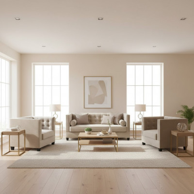 Schloofsofa Taupe Fotell Kreativ Miwwelen Textil Stoff Nei Wunnzëmmer Sofa