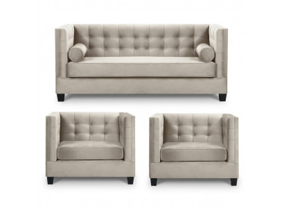 Schloofsofa Taupe Fotell Kreativ Miwwelen Textil Stoff Nei Wunnzëmmer Sofa