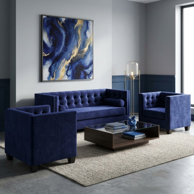Schlofsofa Fotell Kreativ Miwwel Textil Stoff Blo Grupp Wunnzëmmer Modern Sofa