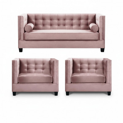 Sofa Garnitur Canapé Samt Këssen Couchen Komplett Set Garnituren Wunnzëmmer Miwwelen