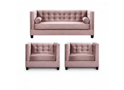 Sofa Garnitur Canapé Samt Këssen Couchen Komplett Set Garnituren Wunnzëmmer Miwwelen