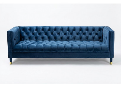 Chesterfield Sofa Blo Sofen Stoff Couchen Kreativ Miwwelen 4-Sëtzer