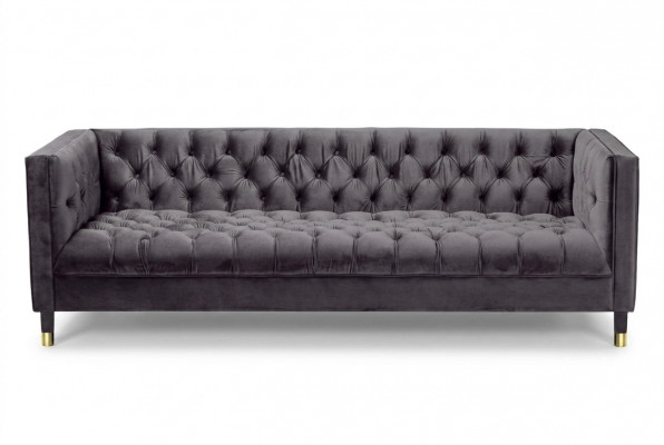 Anthrazit Chesterfield Canapé Kreativ Miwwelen 4-Sëtzer Canapéen Textil Couchen