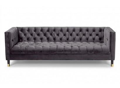 Anthrazit Chesterfield Canapé Kreativ Miwwelen 4-Sëtzer Canapéen Textil Couchen