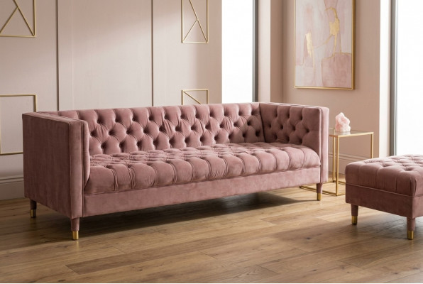 Chesterfield Sofa Rouse Miwwelen 4 Sëtzer Sofas Textil Stoff Couchen xxl grouss 230cm
