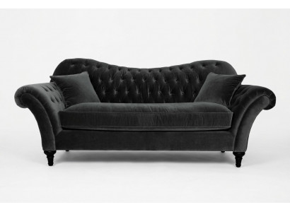Couchen Këssen Canapé Canapéë Chesterfield Schwaarz Dräisëtzer Stoff Stuff Nei