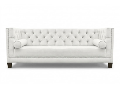 Dräisëtzer Stoff Wunnzëmmer wäiss Couchen Polstersofa Sofas Chesterfield Couch