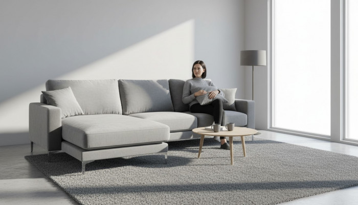 Ecksofa Gro xxl Grouss Textill Stoff Chesterfield Sofas Kreativ Miwwelen Wunnzëmmer