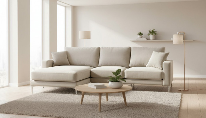 Loft Sofa Luxus Ecksëtz Miwwelen Ecksuite Samt Canapéë Sofas beige Wunnzëmmer