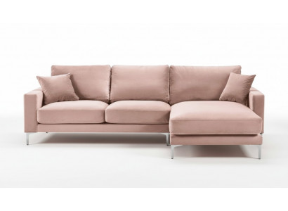 Rosa Ecksofa Stoff Wunnzëmmer Design Couchen Polstersofa eckegt Garnitur Neit