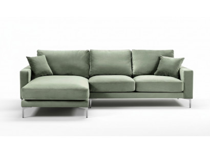 Salbeigréng Ecksofa Stoff Design Couchen Polstersofa Sofaen Nei Gréng Wunnzëmmer