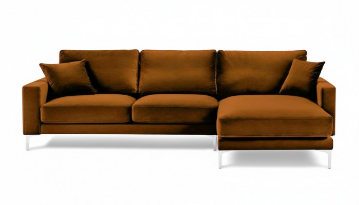 Stoff Wunnzëmmer Design Canapéen Polstersofa Orange Ecksofa Sofae Italiensch