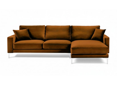 Stoff Wunnzëmmer Design Canapéen Polstersofa Orange Ecksofa Sofae Italiensch