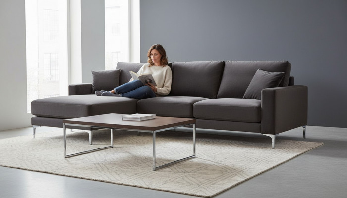 Sofaen Italienesch Miwwelen Schwaarz Ecksofa Wunnzëmmer Design Couchen Polstersofa