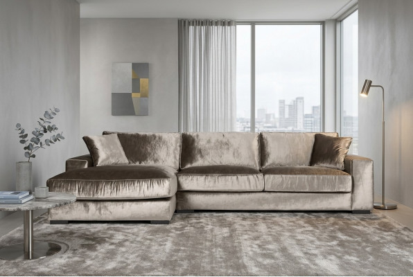 Braune Eckcouch Stoff Wunnzëmmer Design Couchen Polstersofa Sofaen Italienesch