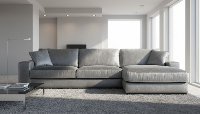 Grau Ecksofa Design Sofen Polster Sofas Italienesch Ariichtung Wunnzëmmer