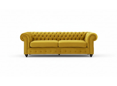 Gelbe Couch mit knöpfen Chesterfield Sofa Polster Sitz Couchen Sofas Luxus Neu