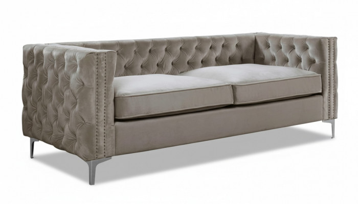 Chesterfield Dräisëtzer modern Miwwelen Textilstoff Samt Wunnzëmmer Luxus Couchen