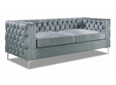 Gro Chesterfield Couch Luxus Samt Stoff Couche Sofa Set Knäppercher Polster Nei