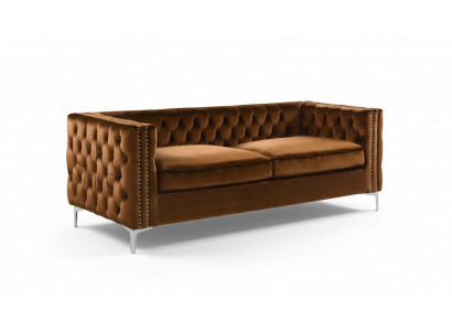 Orange Chesterfield Couch Luxus Samt Stoff Couchen Sofa Set Knäppchen Polster Nei