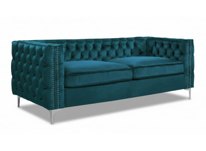 Türkis Chesterfield Couch Luxus Samt Stoff Couchen Sofa Set Knäpper Polster Nei