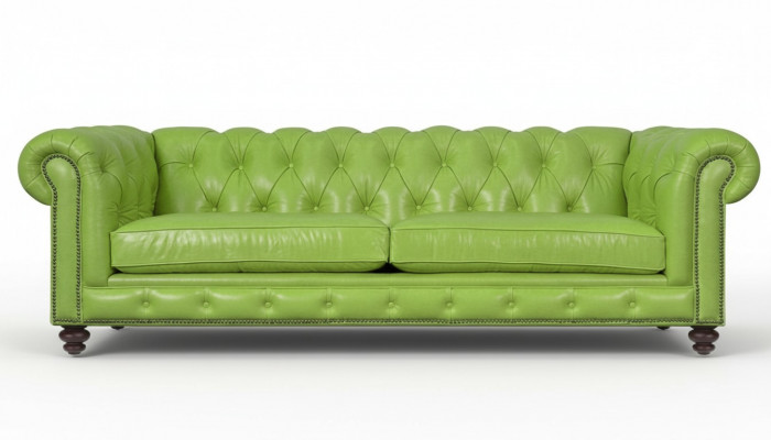 Wunnzëmmer Chesterfield Canapé Gréng Grouss Premium Lieder Designer Miwwelen 4-Sëtzer Nei